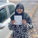 Mahema from Mansfield passed her driving test on 11th September
