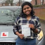 Jency from Ashfeild passed her driving test on 6th February 2026 Jency from Ashfeild passed her driving test on 6th February 2026